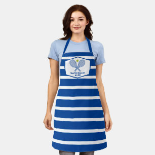 Custom Tennis Country Club Blue Striped Apron