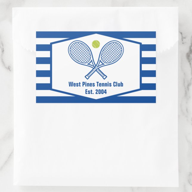 Custom Tennis Country Club Blue Striped Sticker (Bag)