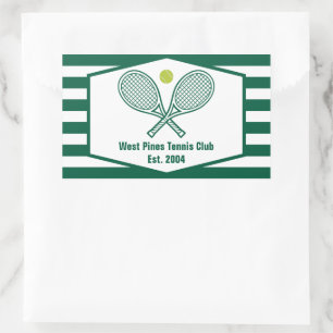 Custom Tennis Country Club Green Striped Sticker