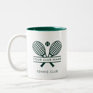 Custom Tennis Country Club Name Green Two-Tone Coffee Mug