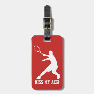 Custom tennis player gift travel luggage tag
