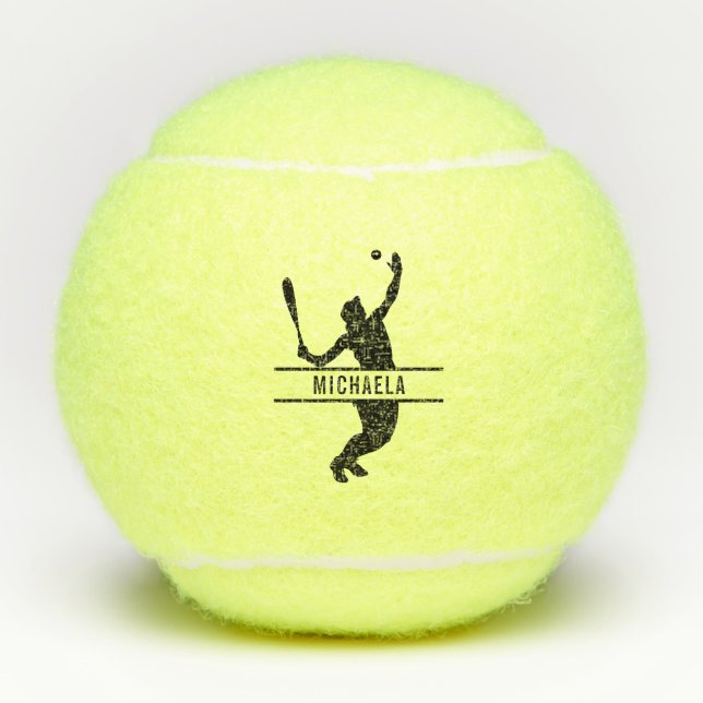 Custom Tennis Player Name Themed Personalized Tennis Balls (Front)