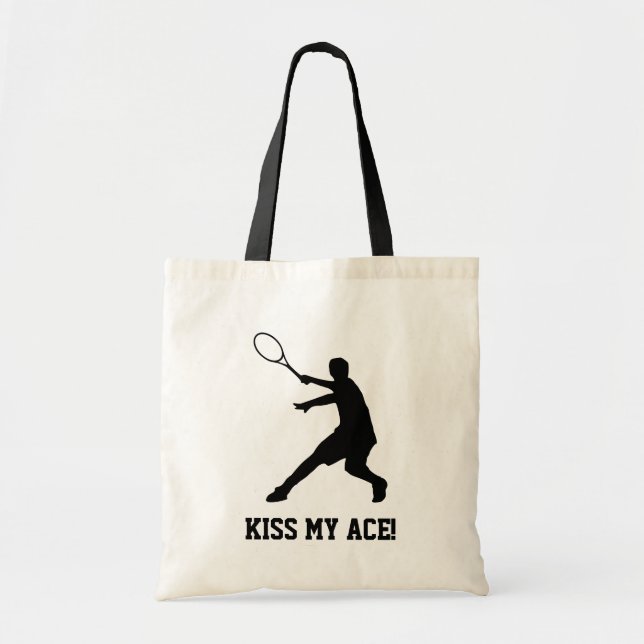 Custom tennis player tote bag with funny quote (Front)