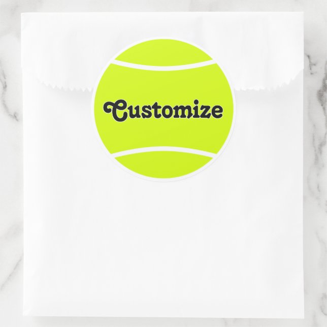 Custom Tennis Team Name / Text Personalized Sports Classic Round Sticker (Bag)