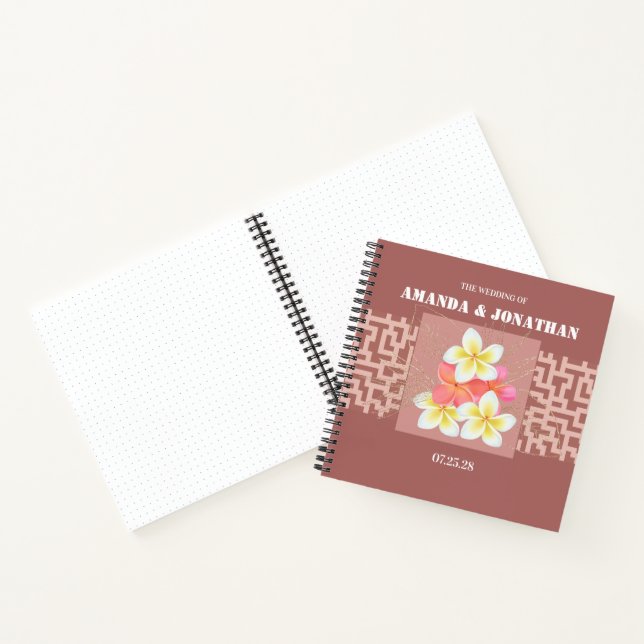 Custom Terracotta Design Floral Wedding Guest Book (Inside)