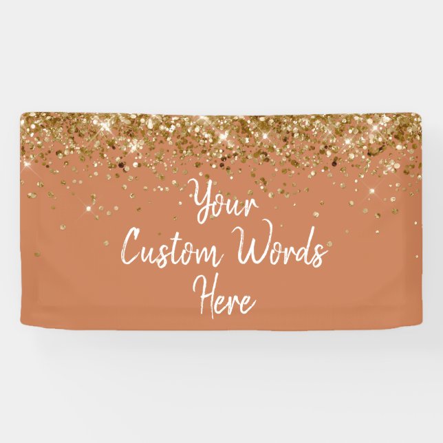 Custom Terracotta Gold Birthday Party Photo Booth Banner (Horizontal)