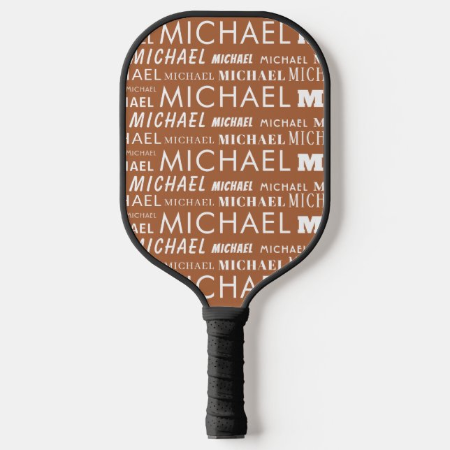 Custom Terracotta Player Name Pattern Pickleball Paddle (Front)
