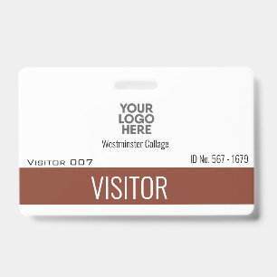 Custom Terracotta Visitors Guest Logo Name ID Badge