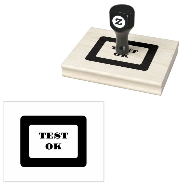 Custom Test OK Text for packaging use Impression  Rubber Stamp (Stamped)