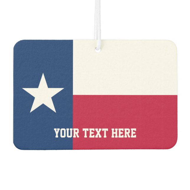 Custom Texan flag car air freshener for Texas (Front)