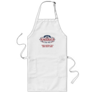 Custom text 4th of July 1776 Long Apron
