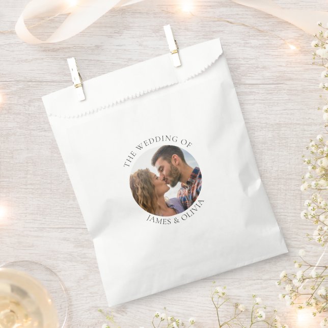 Custom Text Add Photo Wedding Favour Bag (Clipped)