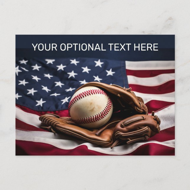 Custom Text American Baseball Postcard (Front)