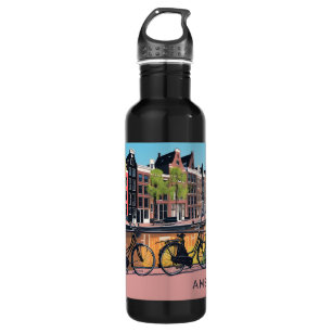 Custom Text Amsterdam 710 Ml Water Bottle