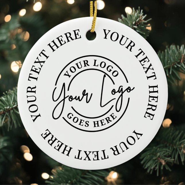 Custom Text And Business Logo Ceramic Ornament (Custom Text And Business Logo Ceramic Ornament )