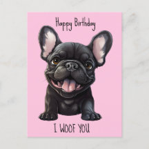 Custom text and colour, 🐶Frenchie puppy Birthday