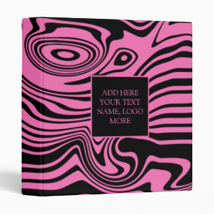 Custom Text and Colours Binder with Black Pink Wav