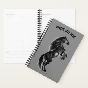 Custom Text and Colours Planner with Upright Horse