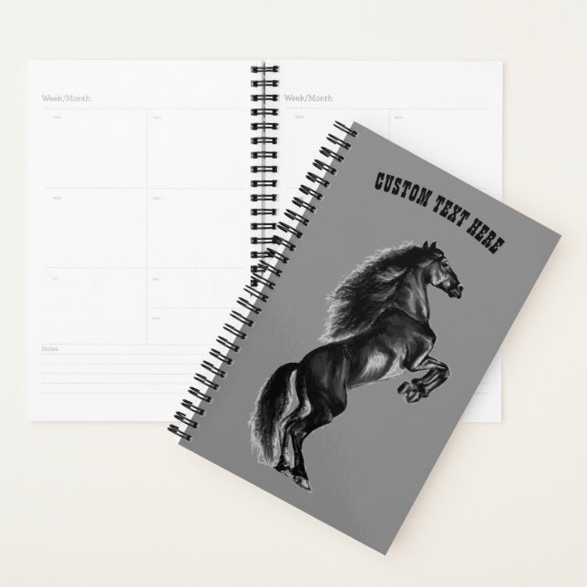 Custom Text and Colours Planner with Upright Horse (Display)
