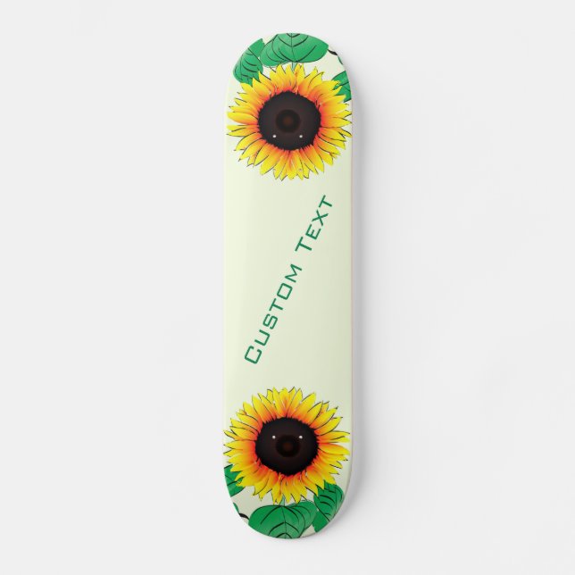 Custom Text and Colours Skateboard with Sunflowers (Front)