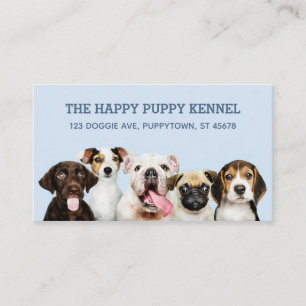 Custom text and photo HAPPY PUPPIES Business Card