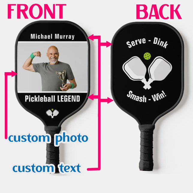 Custom text and photo pickleball paddle (Creator Uploaded)