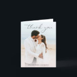 Custom Text and Photo  Script Minimalist Wedding Thank You Card<br><div class="desc">Custom Text and Photo  Script Minimalist Wedding Thank You Card.</div>