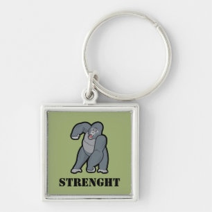 Custom Text Angry Gorilla Keychain