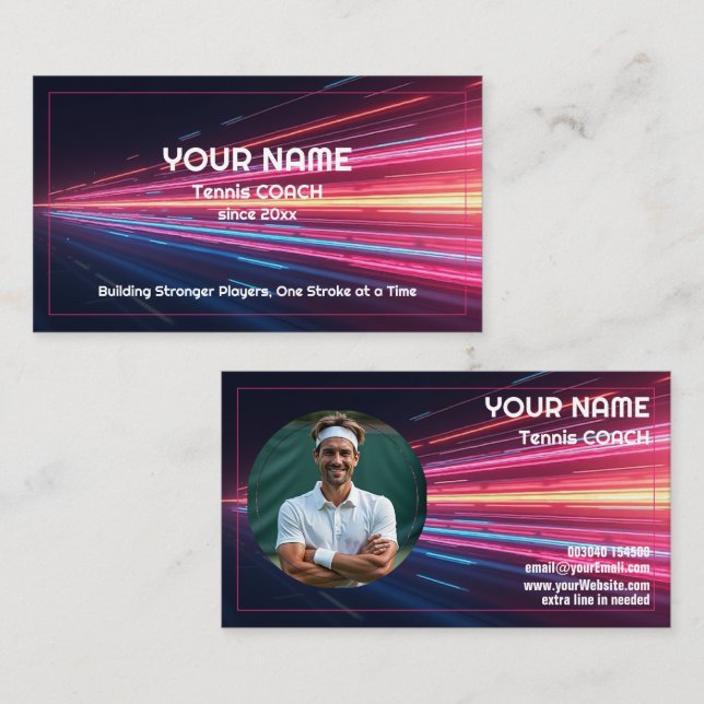 🎾Custom text, Any Coach Mode On Business Card (Front/Back)