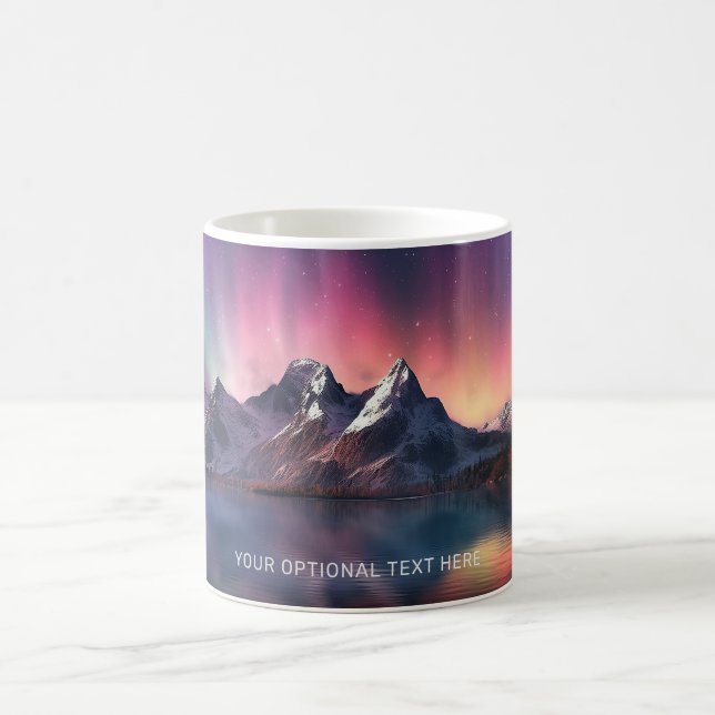 Custom Text Aurora Borealis Coffee Mug (Center)