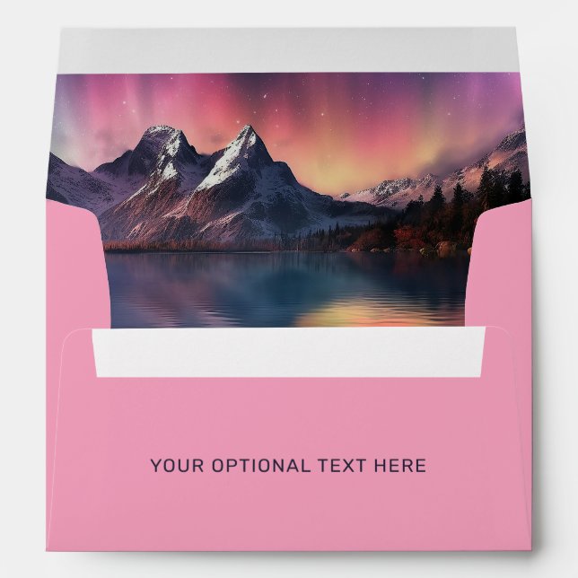 Custom Text Aurora Borealis Envelope (Back (Bottom))