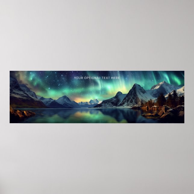 Custom Text Aurora Borealis Poster (Front)