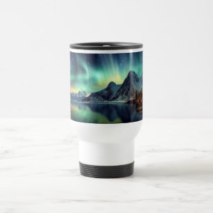 Custom Text Aurora Borealis Travel Mug