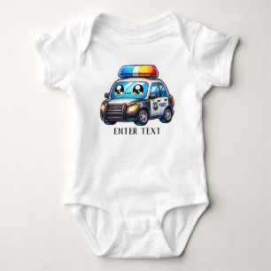 Custom Text Baby Boy Police Car Bodysuit
