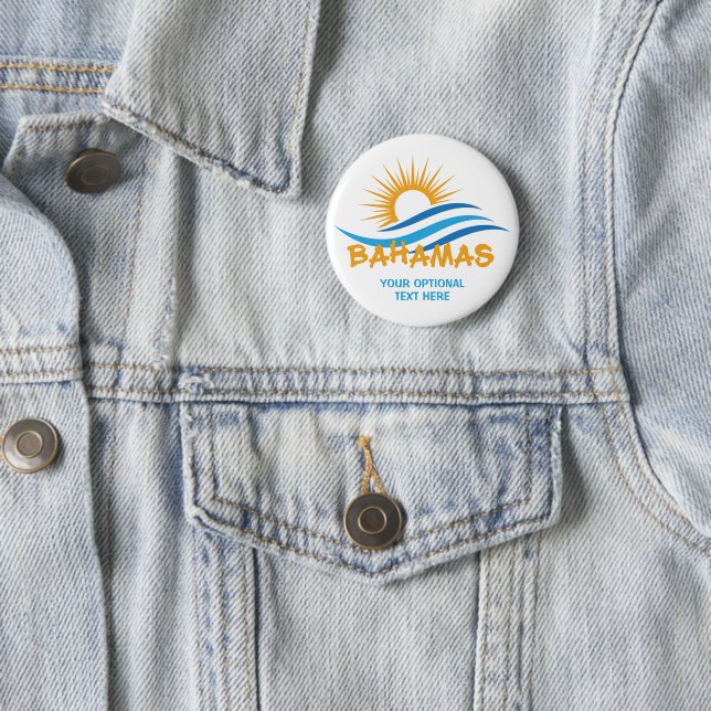 Custom Text Bahamas 2 Inch Round Button (In Situ)