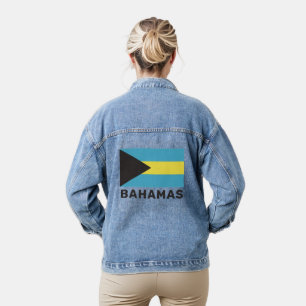 Custom Text Bahamas Flag Denim Jacket