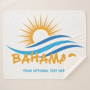 Custom Text Bahamas Sherpa Blanket