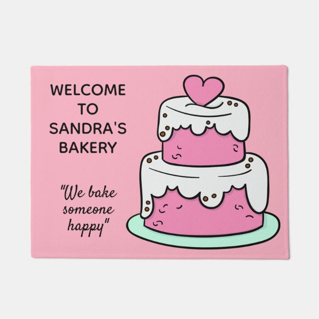 Custom text BAKERY door mat (Front)