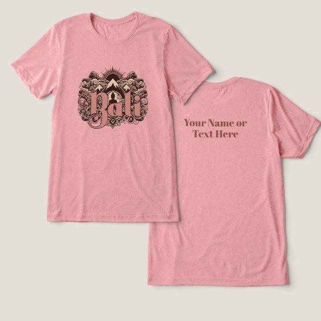 Custom Text Bali Tri-Blend Shirt (Design Front & Back)