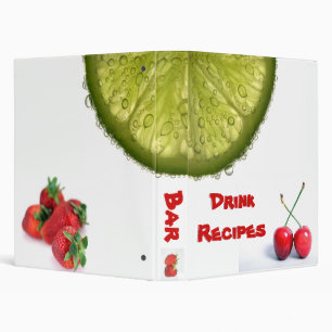 Custom Text Bar Recipes Binder 1 inch size