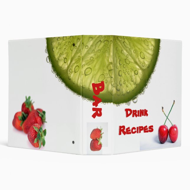 Custom Text Bar Recipes Binder 2inch size (Background)