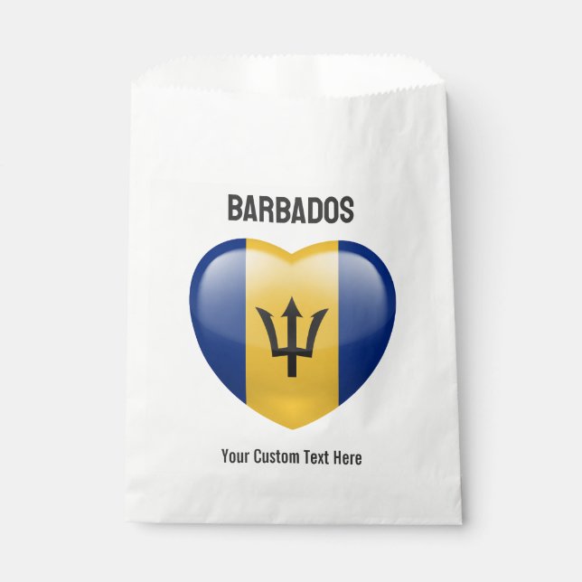 Custom Text Barbados Love Favour Bag (Front)