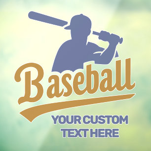 Custom Text Baseball Player Window Cling