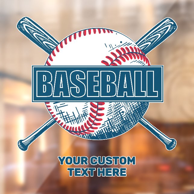 Custom Text Baseball Window Cling (Sheet 2)
