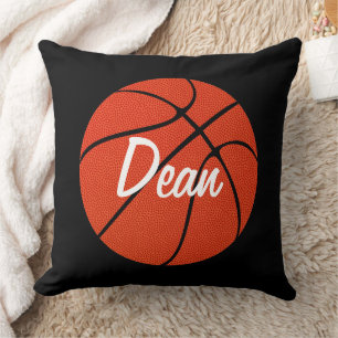 Custom Text Basketball Throw Pillow