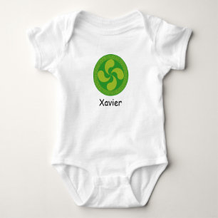 Custom text, Basque Country symbol: Lauburu, Baby Bodysuit