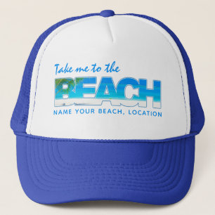 Custom text BEACH hats