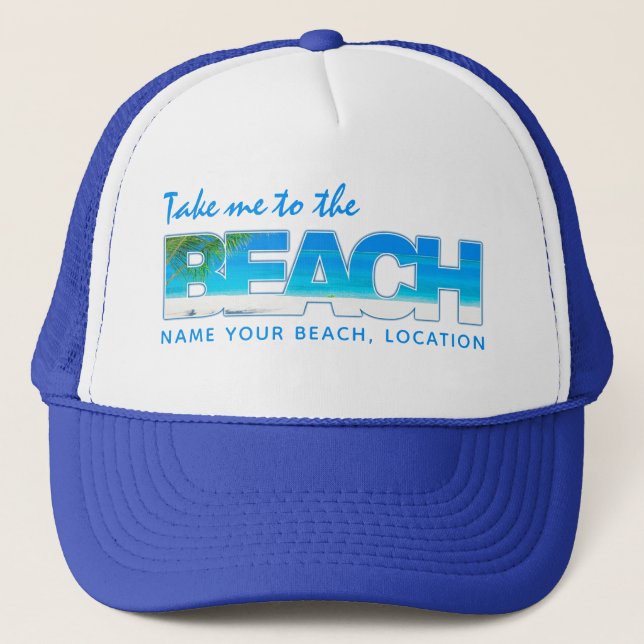 Custom text BEACH hats (Front)
