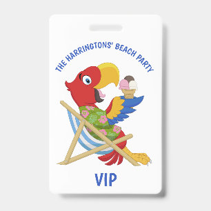 Custom text Beach Party badges