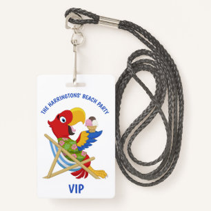 Custom text Beach Party badges